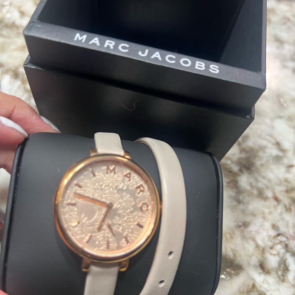 Marc Jacobs Gold and Cream Floral Watch